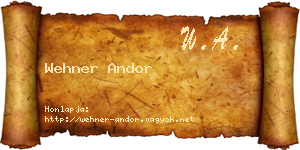 Wehner Andor névjegykártya