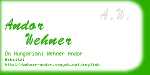 andor wehner business card